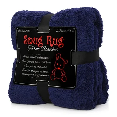 Image of Snug Rug Special Edition Luxury Sherpa Fleece Throw Blanket (Navy Blue)