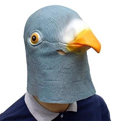 Image of HAORONG Deluxe Novelty Halloween Costume Party Latex Animal Head Mask Pigeon