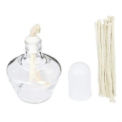 Image of Albedel Alcohol Lamp Burner 150 ml Glass Heating for Lab Equipment Science + 10 pcs Wicks Replacement