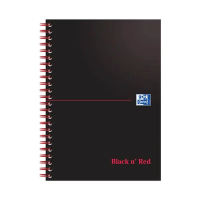 Image of Black n&#039; Red Wirebound Notebook 100 Pages A5 [Pack of 10]