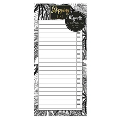 Image of Design Group Monochrome Jungle Magnetic Refrigerator Shopping List Pad