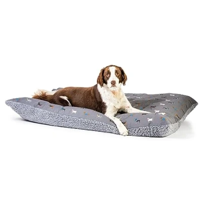 Image of FatFace Marching Dogs Grey Super Soft Deluxe Pet Dog/Puppy Sustainable Duvet Large