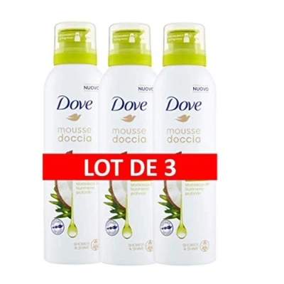 Image of Dove Coconut Oil Shower Mousse Foam infused with essential oils for 24 hour softness 200 ml