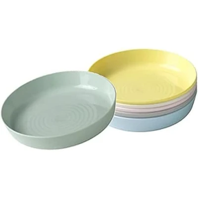 Image of Shoppingsmart Kalas Plastic Plate 6 Pack 19 x 2 centimetres Pastel Multi Coloured