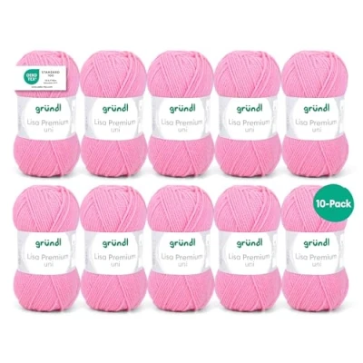 Image of Gründl Lisa Premium Uni Pack of 10 Balls, Acrylic, Rose 31, 10x 50g