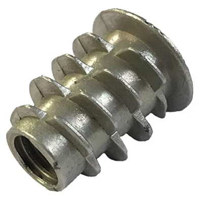 Image of M4 M5 M6 M8 M10 THREADED HEX DRIVE INSERT FIXING TYPE D WOOD SCREW INSERTS NUTS (M6 x 13mm)