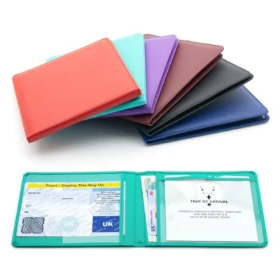 Image of CKB LTD Turquoise Disabled Badge Holder Wallet for Car Blue Soft PU Leather Protector Disability Parking Permit Protective Cover (Turquoise)