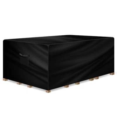 Image of Gracious Gardens Rectangular Garden Furniture Covers Waterproof 200x160x70cm, Oxford Fabric Outdoor Table, Patio &amp; Rattan Covers, PVC Lined, Air Vents and UV Safe