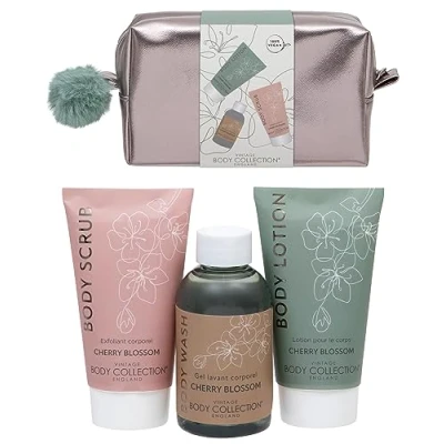 Image of Body Collection Ladies Wash Bag Travel Set with Scrub, &amp; Lotion