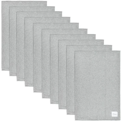 Image of Comfy Cubs Burp Cloths 10 Pack Large 100% Cotton Washcloths Double Layered Absorbent Burping Cloth Extra Baby Soft for Boys and Girls (Grey, of 10)