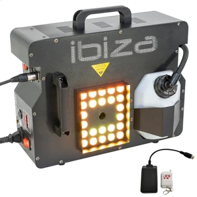 Image of Ibiza ERUPTION 1500 Fog machine 1500W with RGB LED Horizontal or vertical projection Remote control DMX Party, show, concert, event