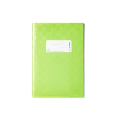 Image of HERMA 7435 Notebook Covers A5 Raffia Light Green, Pack of 25, Book with Label &amp; Structure Made Durable Wipe Clean Polypropylene Film, Cover Set for School Notebooks,