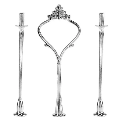 Image of Yosoo Cake Plate Stand Handle Zinc Alloy Multi tiers Tier Fruit for Wedding Birthday Party(Not Included Plate)(3 Silver Crown)
