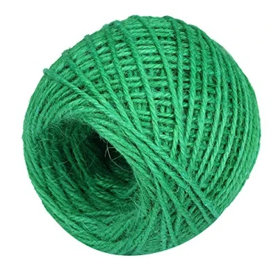 Image of Jute Twine Garden Twine, 50m Natural String Rope for Floristry, Gifts, DIY Arts&amp;Crafts, Decoration, Bundling, Gardening and Recycling Green
