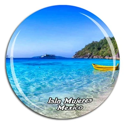 Image of Weekino Isla Mujeres Mexico Fridge Magnet 3D Crystal Glass Tourist City Travel Souvenir Collection Gift Strong Refrigerator Sticker