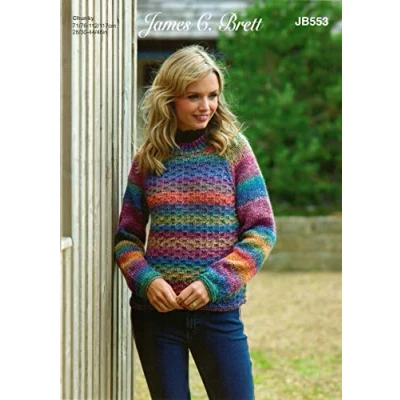 Image of James C Brett JB553 Knitting Pattern Womens Sweater Jumper in Marble Chunky