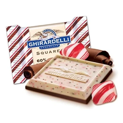 Image of GHIRARDELLI Dark Peppermint BARK Chocolate Squares (15)