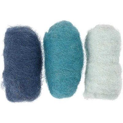 Image of Creativ 45335 Company 10 Piece Carded Wool, Blue Harmony