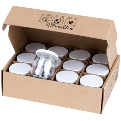 Image of DIY Creation Set of 12 Glass Yogurt Jars with Airtight Lids Seb Multidélices, Thermomix, Cookeo Maker Small Baby Storage Jar Made in France 125 g / 142 ml