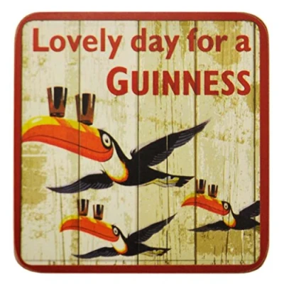 Image of Guinness Flying Toucans Cork Backed Drinks mat/Coaster 100mm x (sg)