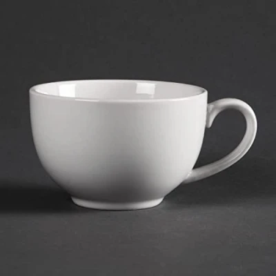 Image of Olympia Whiteware Elegant Cups 230Ml 8Oz Coffee Espresso Milk Jugs 12pc