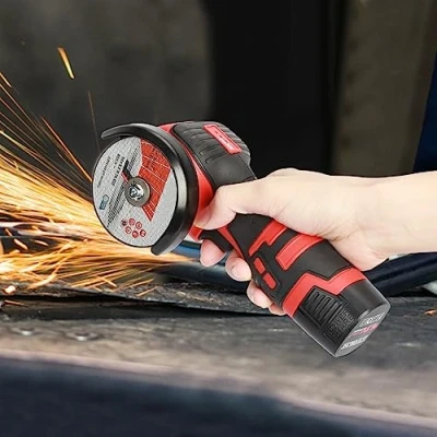 Image of HshDUti Mini Angle Grinder,18V Cordless Grinder,550W Brushless Grinding Machine,Handle Electric Polishing Machine Kit with Batteries for Cutting UK