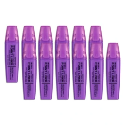 Image of M&amp;G Purple Highlighter, 12 Pack High Lighters Highlighters No Bleeds Highliters Pens Neon Thick Cute Bulk Clear View Bright Tip Marker for Books