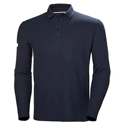Image of Helly Hansen Mens Crewline Long Sleeve Polo, M, Navy