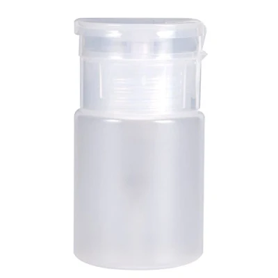 Image of Nail Dispenser Bottle, Cleaner Pump Empty Plastic Bottle for Polish Remover Liquid 60 ml Transparent (White)