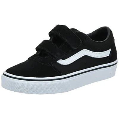 Image of Vans Boy&#039;s Yt Ward V Sneaker, Suede Canvas Black White, 5 UK