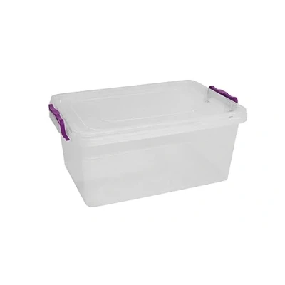 Image of Plastic Storage Box Boxes Lid Handles Food Container Home Kitchen Office UK (7.5L)