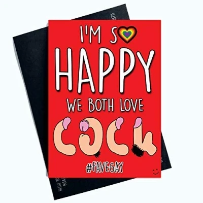 Image of Gay Valentines Day Cards Funny Greeting for Him Profanity card Boyfriend Husband Fiancé Fiancée LGBTQ LGBT Gifts Comedy PC712