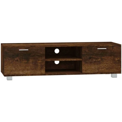 Image of vidaXL TV Cabinet Smoked Oak 140x40.5x35 cm Engineered Wood