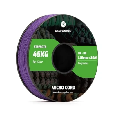 Image of Kamu Synber Micro Cord 1.18mm Paracord Braided Rope 30m Spool for Bracelet, Crafting, Jewelry Making, Key Chains Support 45kg Purple