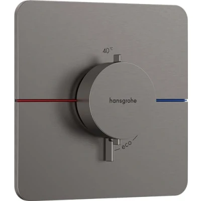 Image of hansgrohe ShowerSelect Comfort Q thermostat conceiled, bathroom tap with safety stop at 40 C, for showers and bath tubs, shower mixer 3 functions, brushed black chrome, 15588340