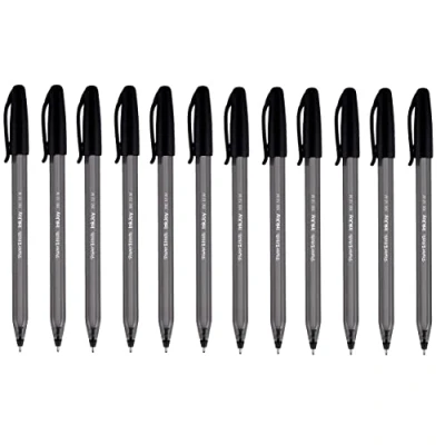 Image of Paper Mate Inkjoy 100 Ballpoint Stick Pen Medium Point Black 12 Pack