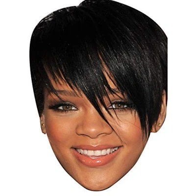 Image of FoxyPrinting Rihanna 2 Celebrity Cardboard Party Face Mask Fancy Dress