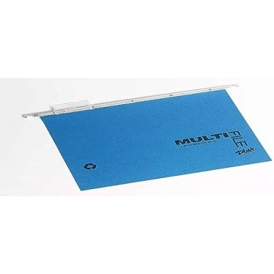 Image of Rexel Multifile Plus A4 Suspension File for Filing Cabinets, 15mm V Base, 100% Recycled Card, Blue, Pack 10, 92811 (Cover may vary)