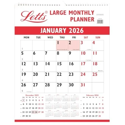 Image of Letts of London Large Monthly Planner 2026 26 TLMP
