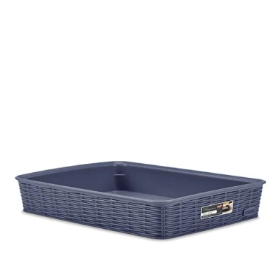 Image of Stefanplast Elegance Basket, Navy Blue, Large/35.5 x 26 6 cm