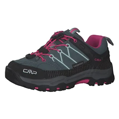 Image of CMP Kids Rigel Low Trekking Shoes Wp Hiking, Mineral Green Purple Fluo, 13 UK
