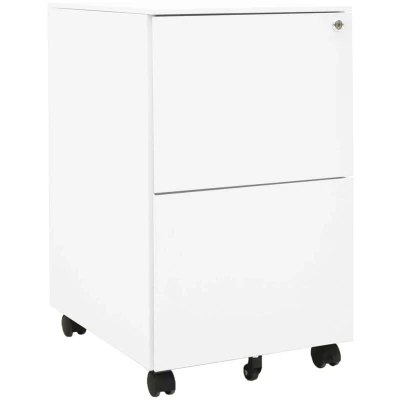 Image of vidaXL Mobile File Cabinet White 39x45x67 cm Steel