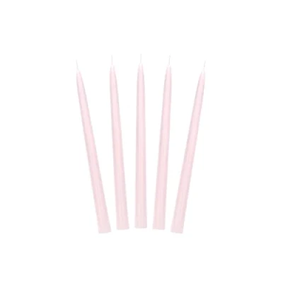 Image of PartyDeco SKMAT 081 Table Candle Tapered Up 24 cm Light Pink Pack of 10 Matte