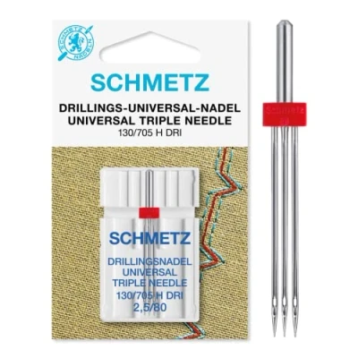 Image of Sewing Machine Needles Schmetz: Triple, Size 2.5/80, Single Packet