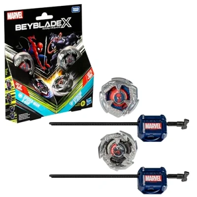Image of Beyblade X Marvel Collab Spider Man 3 60F vs. Venom 80N Multipack Set
