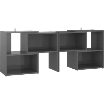 Image of vidaXL TV Cabinet High Gloss Grey 104x30x52 cm Engineered Wood