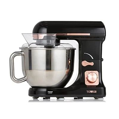 Image of Tower T12033RG 3 in 1 5L Stand Mixer with 6 Speeds and Pulse Setting, 1000W, Rose Gold