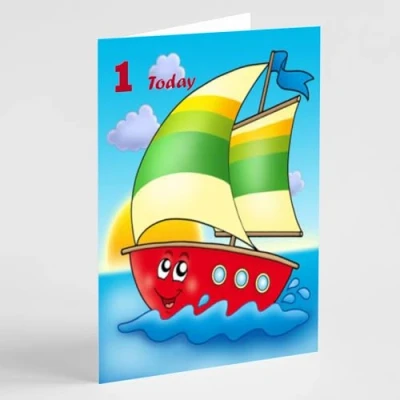 Image of Beebooh cards Happy sailing boat 1st birthday card