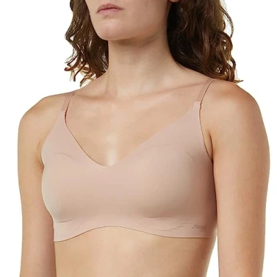 Image of Sloggi Women&#039;s Zero Microfibre 2.0 H Bralette Bustier, Cameo Brown, XS