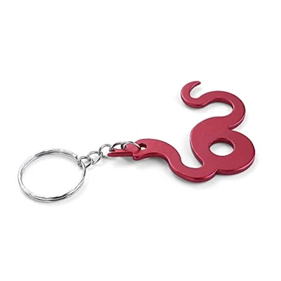 Image of Komonee Snake Red Metal Key Chain Adder Ring Serpent Keychain Reptile Keyring